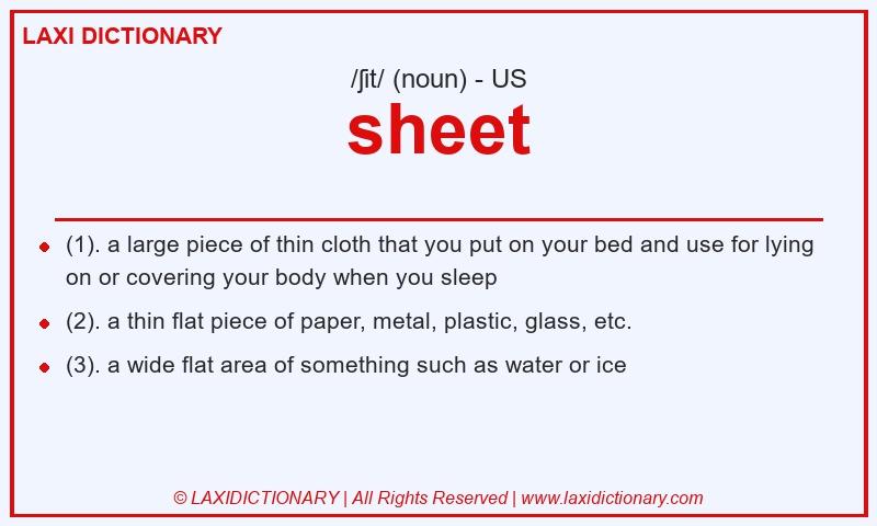 Definition sheet in American English