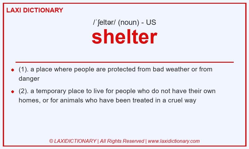 Definition shelter in American English