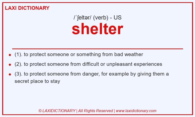 Definition shelter in American English