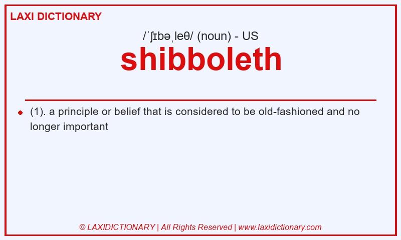 Definition shibboleth in American English