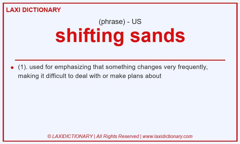 Definition shifting sands in American English