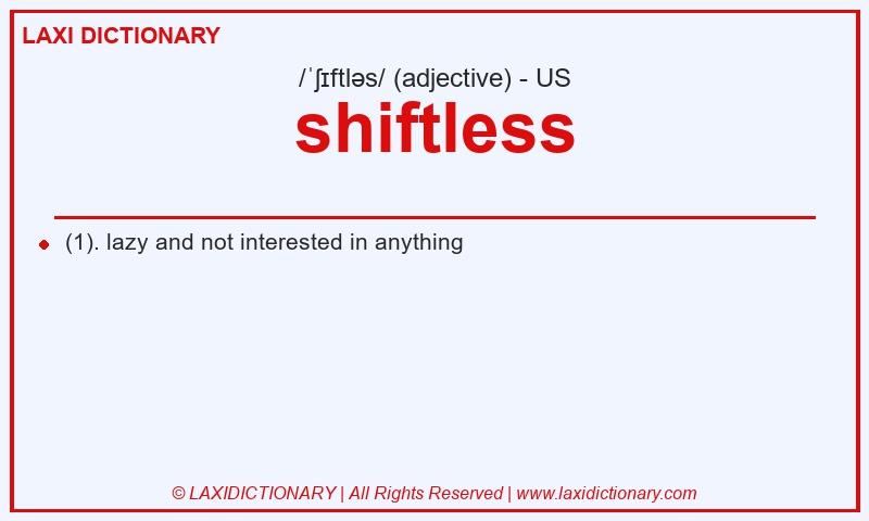 Definition shiftless in American English