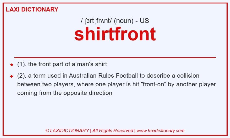 Definition shirtfront in American English