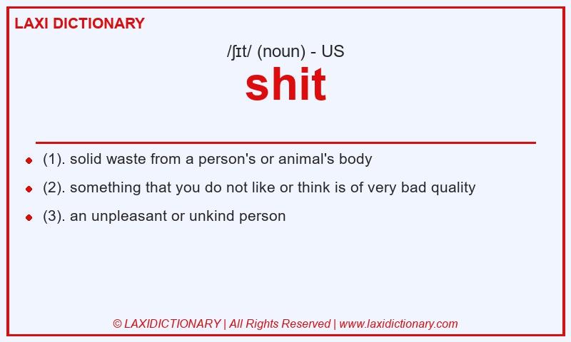 Definition shit in American English