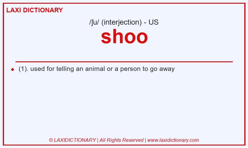 Definition shoo in American English