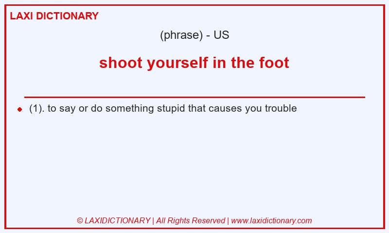 Definition shoot yourself in the foot in American English