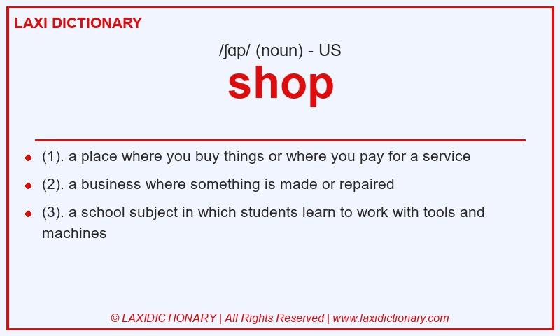 Definition shop in American English