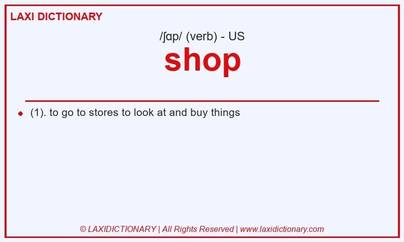 Definition shop in American English