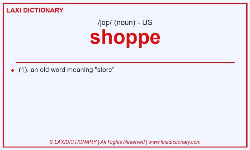 Definition shoppe in American English