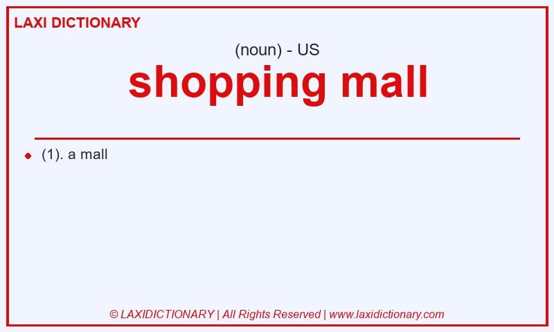 Definition shopping mall in American English