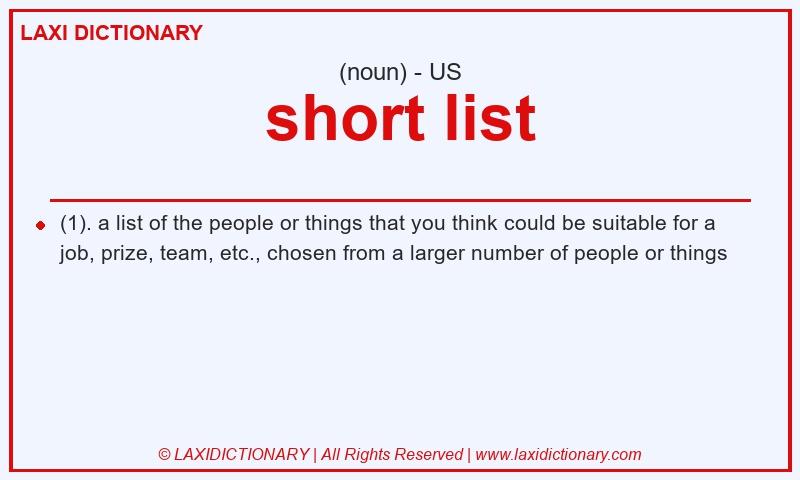 Definition short list in American English