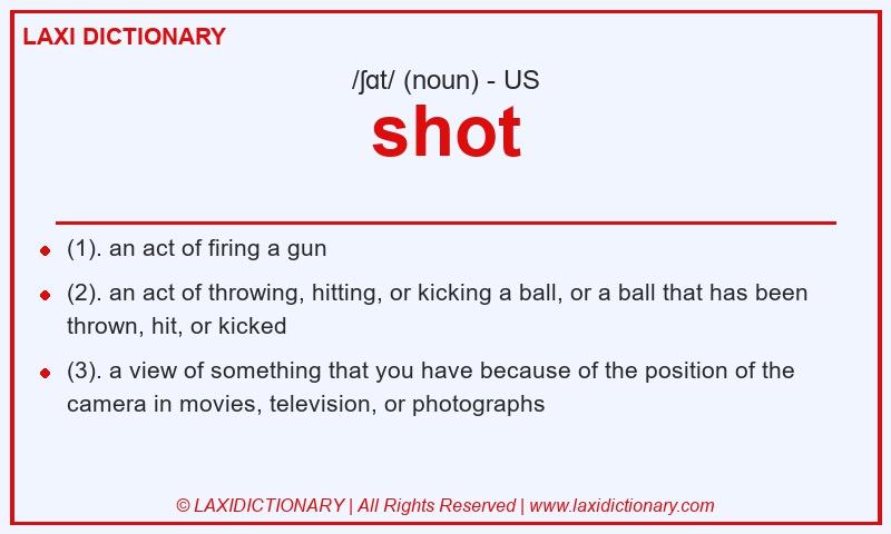 Definition shot in American English