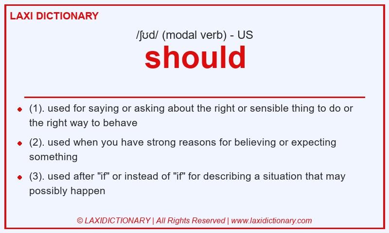 Definition should in American English
