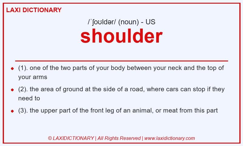 Definition shoulder in American English