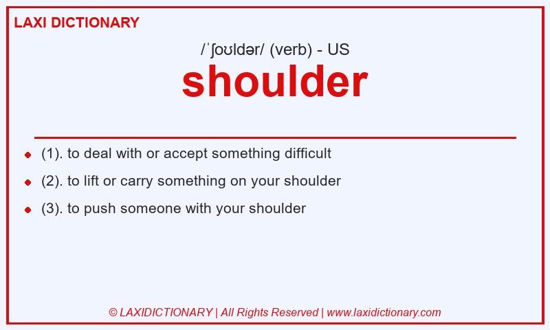Definition shoulder in American English