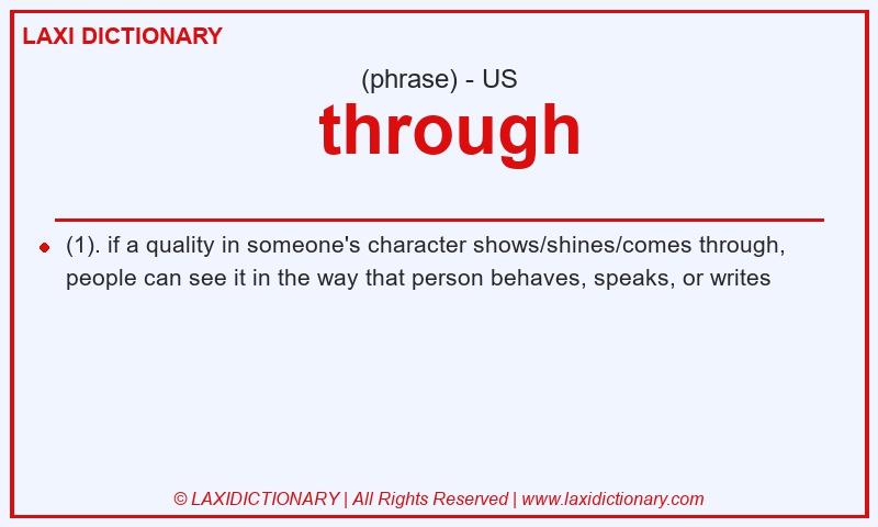 Definition  through in American English