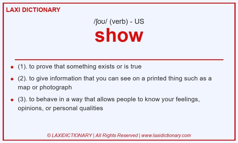 Definition show in American English