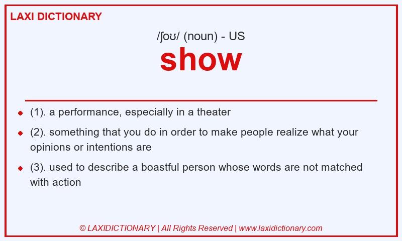 Definition show in American English