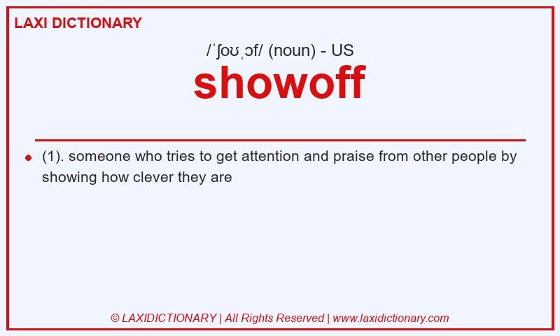 Definition showoff in American English