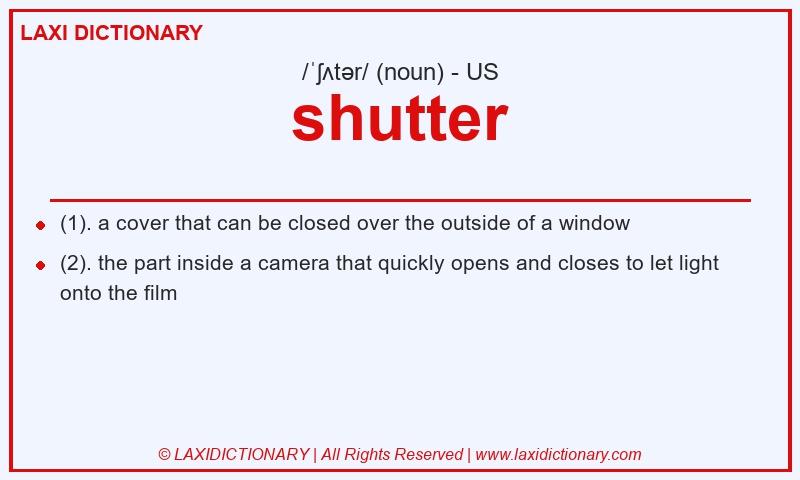 Definition shutter in American English