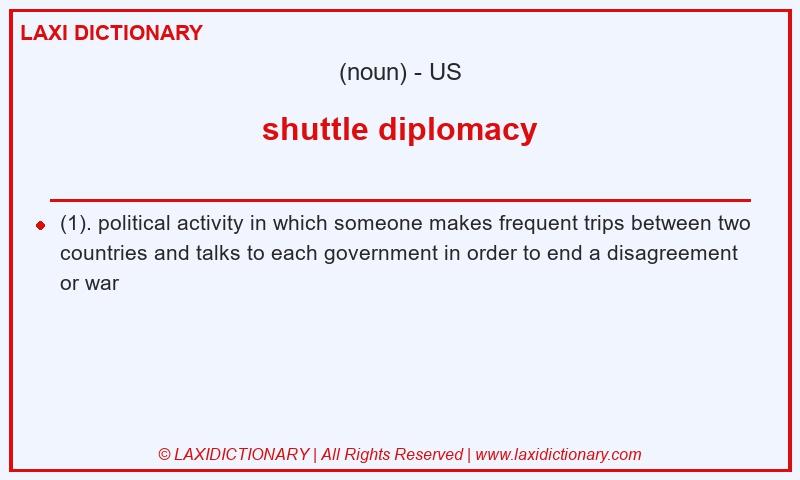 Definition shuttle diplomacy in American English