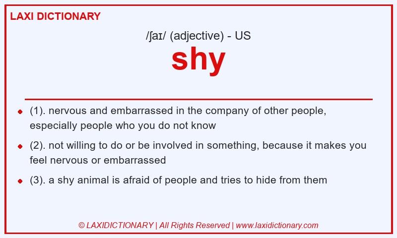 Definition shy in American English
