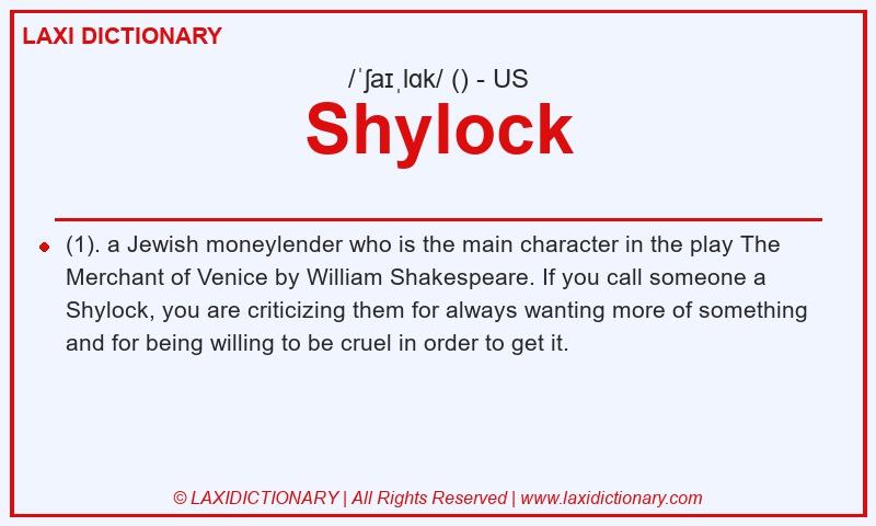 Definition Shylock in American English
