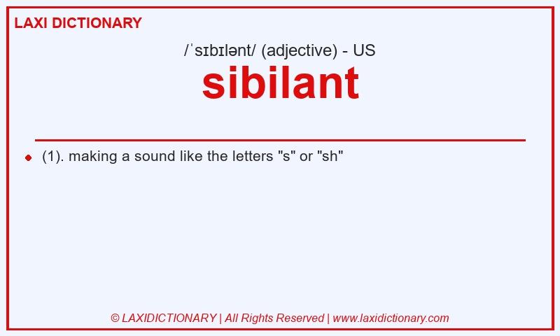 Definition sibilant in American English