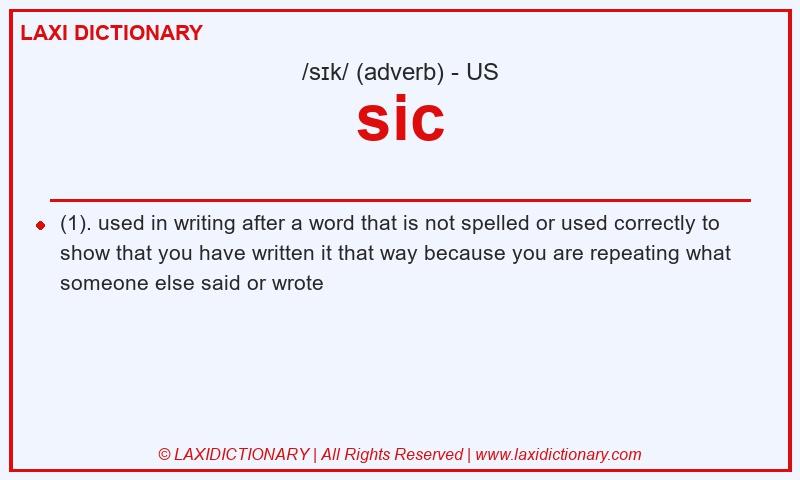 Definition sic in American English