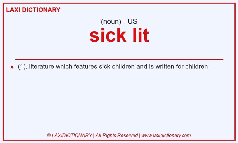 Definition sick lit in American English
