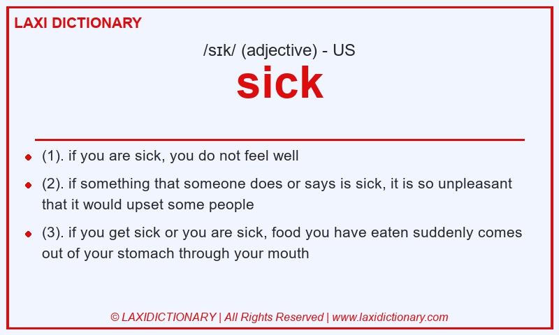 Definition sick in American English