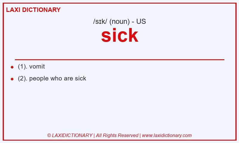 Definition sick in American English