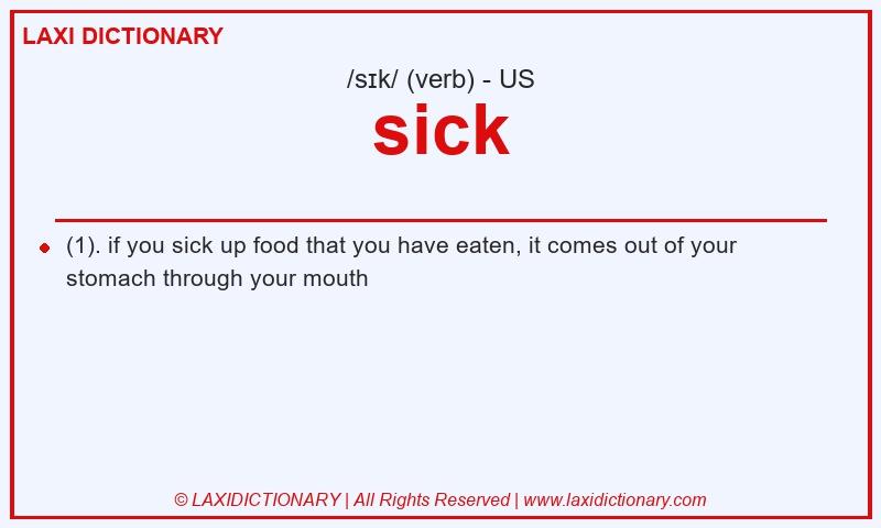 Definition sick in American English