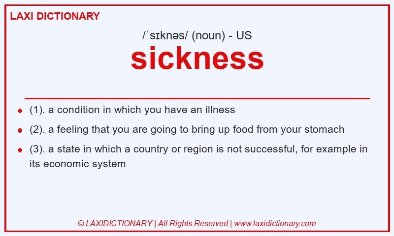 Definition sickness in American English