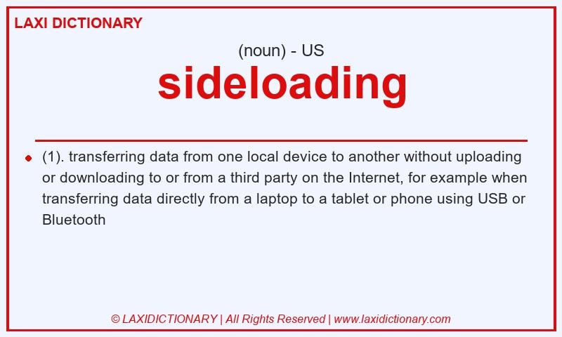 Definition sideloading in American English