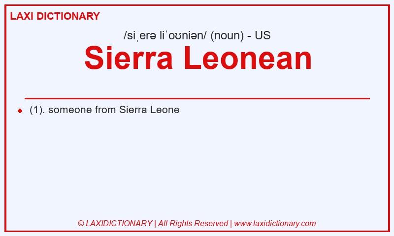 Definition Sierra Leonean in American English