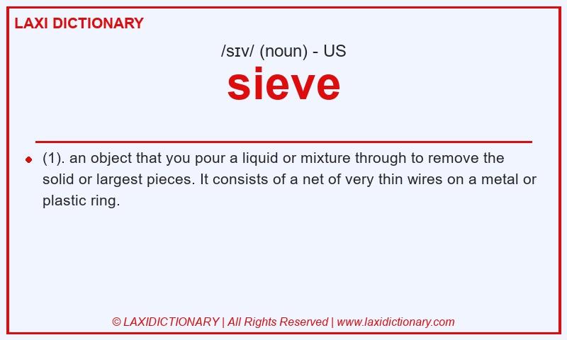 Definition sieve in American English