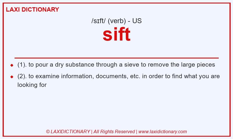 Definition sift in American English