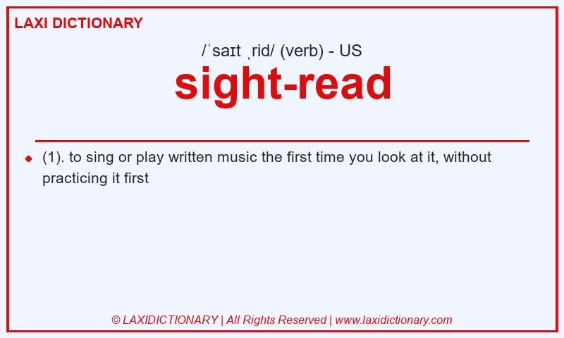 Definition sight-read in American English