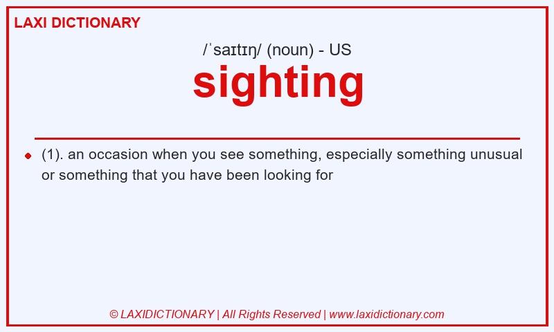 Definition sighting in American English