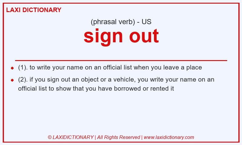 Definition sign out in American English