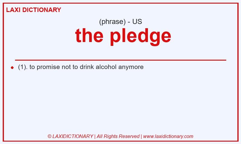Definition the pledge in American English