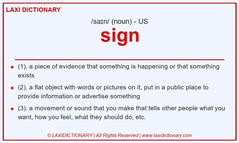 Definition sign in American English