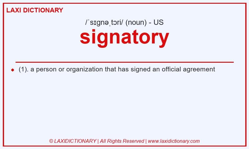 Definition signatory in American English