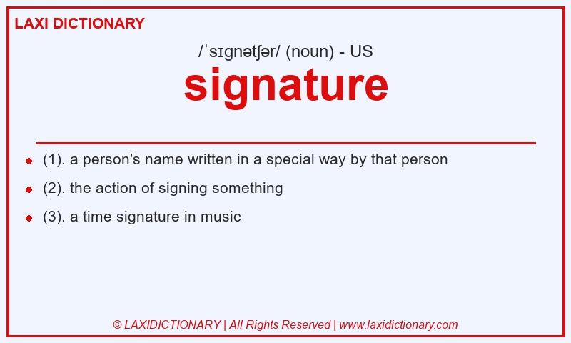 Definition signature in American English