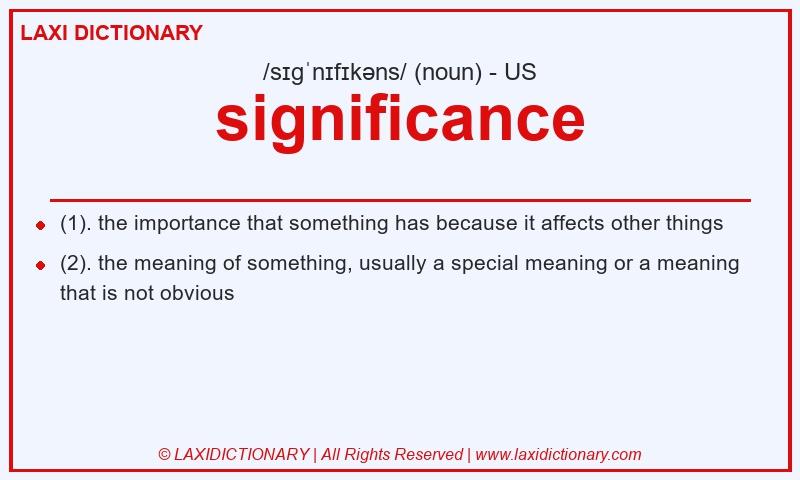 Definition significance in American English