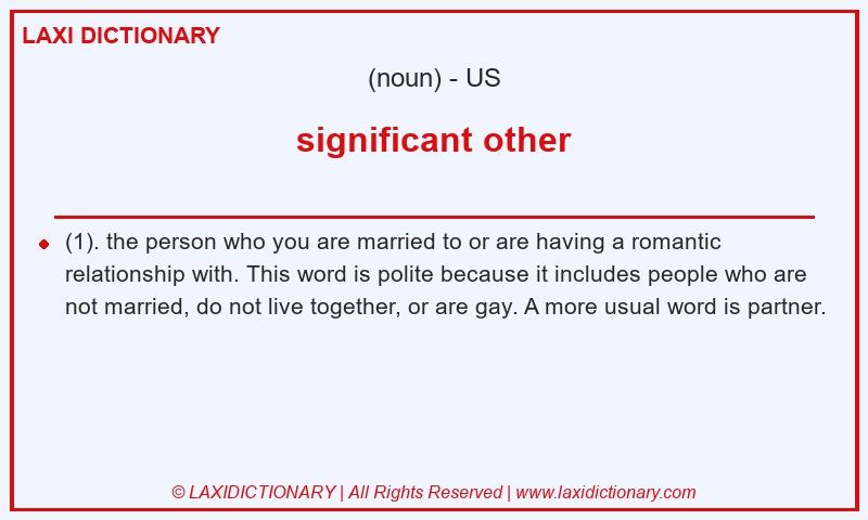 Definition significant other in American English