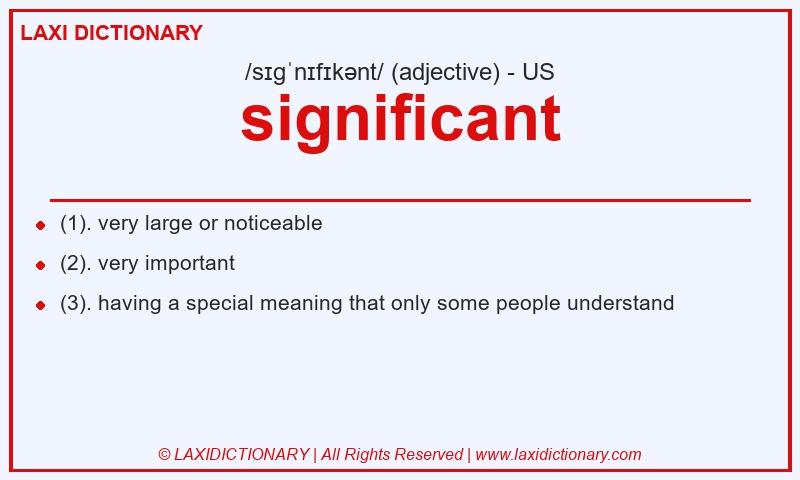 Definition significant in American English