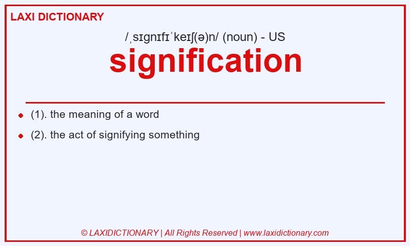 Definition signification in American English
