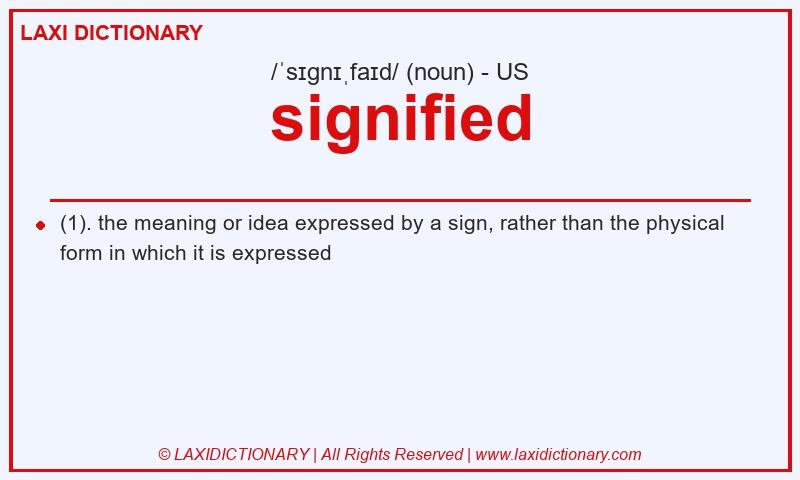 Definition signified in American English